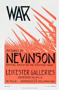 War Pictures by Nevinson, Official Artist on the Western Front, Poster for an Exhibition